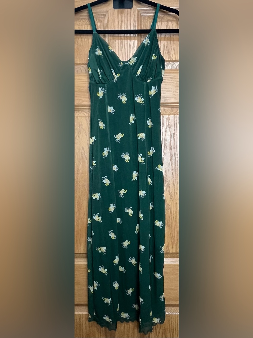 Precious Dark Green Floral Maxi Dress